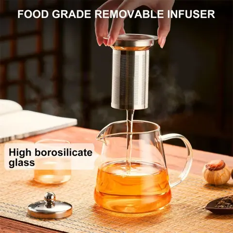Théière en verre Borosilicate transparent